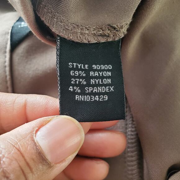 Intro Love The Fit Stretch Tan Career Straight Let Pants Size L - Picture 7 of 8